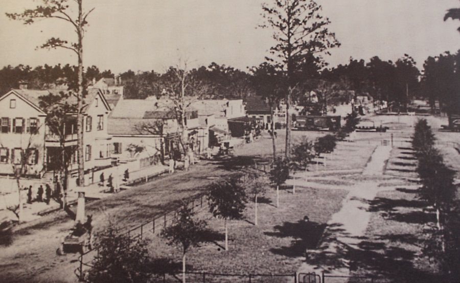 c. 1895 – 1900: The new park, with staked saplings
